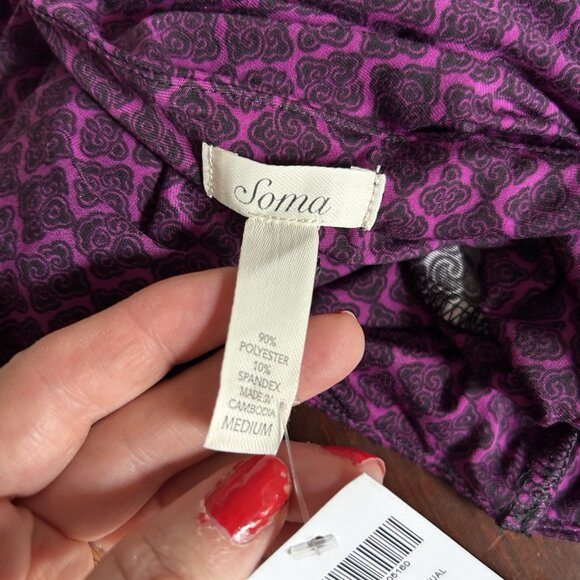 Soma Britney Maxi Patchwork Bandana Dress NEW Medium Purple Whimsigoth Milkmaid - Picture 6 of 10